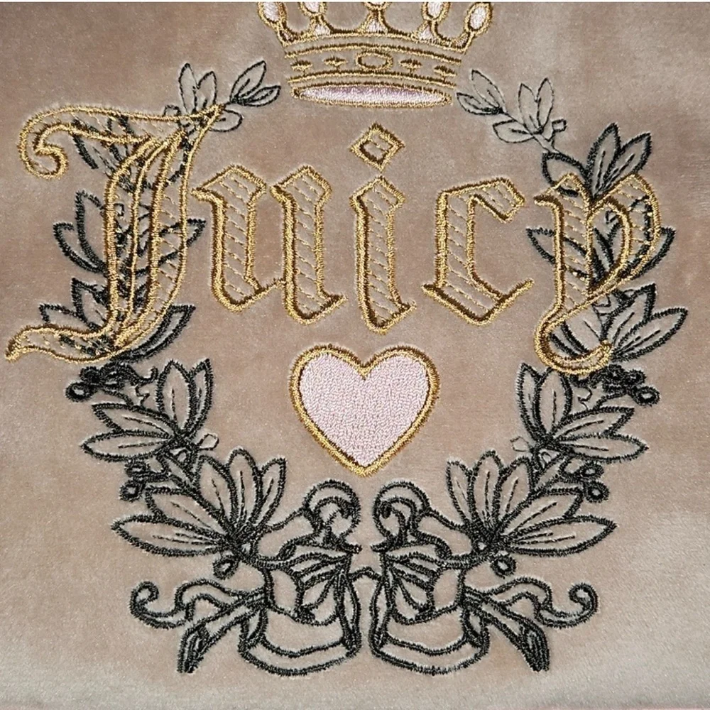 Juicy Couture Beige/ Pink Backpack with Heart Design and Suede Texture - Picture 6 of 11